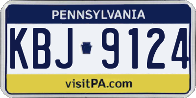 PA license plate KBJ9124