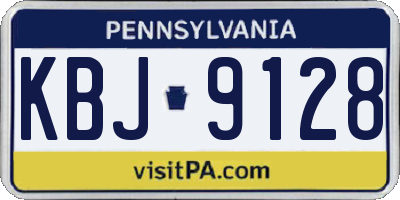 PA license plate KBJ9128