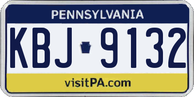 PA license plate KBJ9132