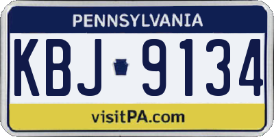 PA license plate KBJ9134