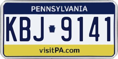PA license plate KBJ9141