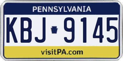 PA license plate KBJ9145