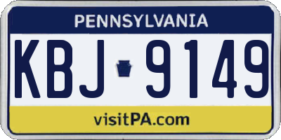 PA license plate KBJ9149