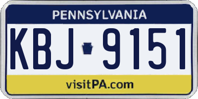 PA license plate KBJ9151
