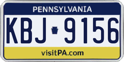 PA license plate KBJ9156