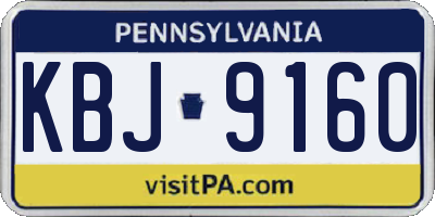 PA license plate KBJ9160