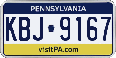 PA license plate KBJ9167