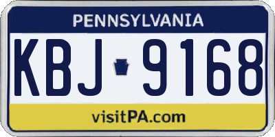 PA license plate KBJ9168