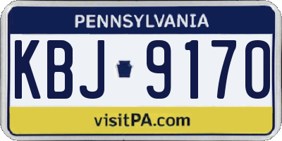 PA license plate KBJ9170
