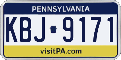 PA license plate KBJ9171