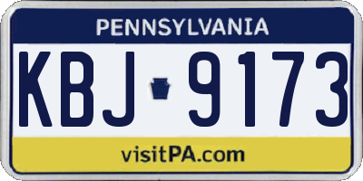 PA license plate KBJ9173