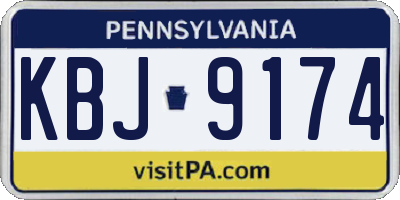 PA license plate KBJ9174