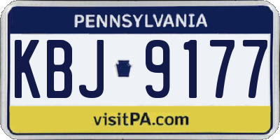 PA license plate KBJ9177