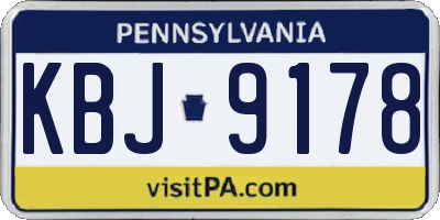 PA license plate KBJ9178