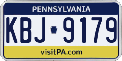 PA license plate KBJ9179