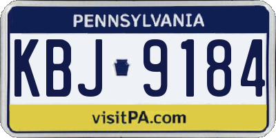 PA license plate KBJ9184