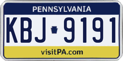 PA license plate KBJ9191
