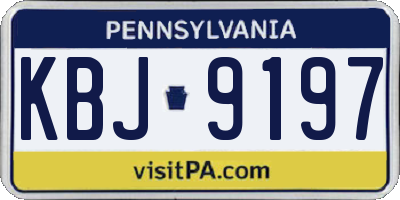 PA license plate KBJ9197