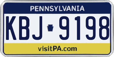 PA license plate KBJ9198