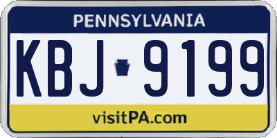 PA license plate KBJ9199