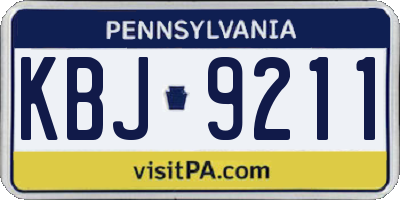 PA license plate KBJ9211