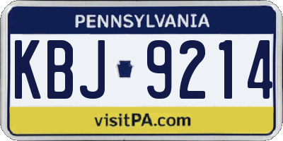PA license plate KBJ9214