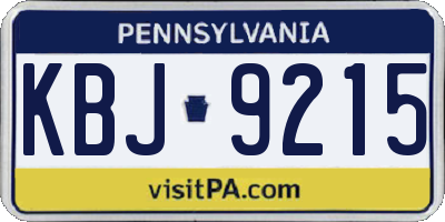 PA license plate KBJ9215