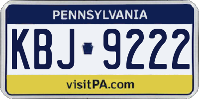 PA license plate KBJ9222