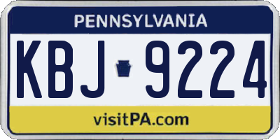 PA license plate KBJ9224
