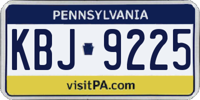 PA license plate KBJ9225