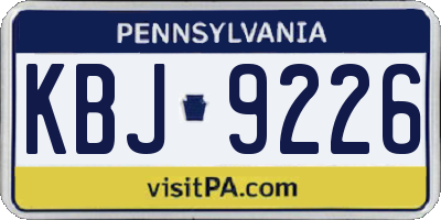 PA license plate KBJ9226