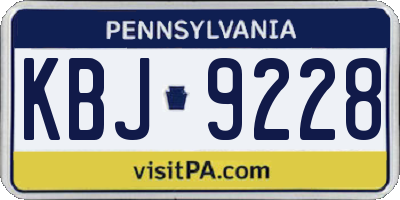 PA license plate KBJ9228