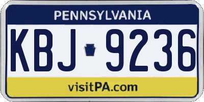 PA license plate KBJ9236
