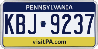 PA license plate KBJ9237