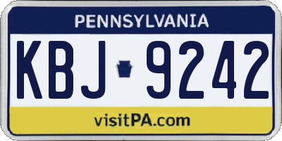 PA license plate KBJ9242