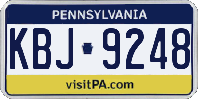 PA license plate KBJ9248