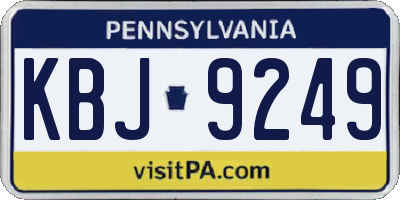 PA license plate KBJ9249