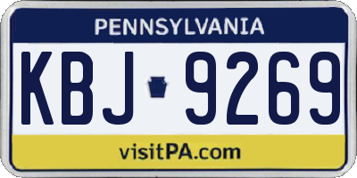 PA license plate KBJ9269