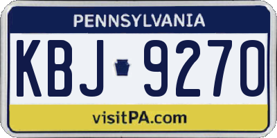 PA license plate KBJ9270