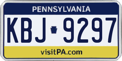 PA license plate KBJ9297