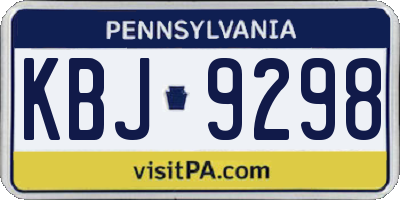PA license plate KBJ9298