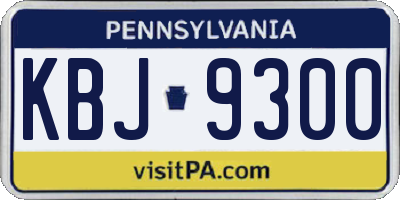 PA license plate KBJ9300