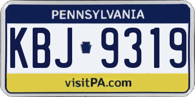 PA license plate KBJ9319