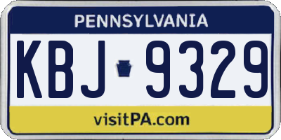 PA license plate KBJ9329