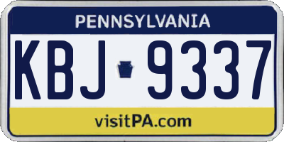 PA license plate KBJ9337
