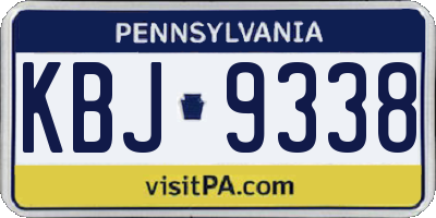PA license plate KBJ9338