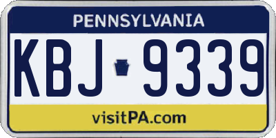 PA license plate KBJ9339