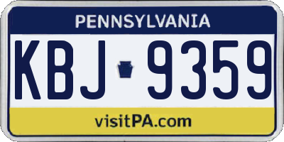 PA license plate KBJ9359