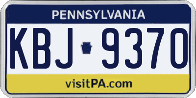 PA license plate KBJ9370