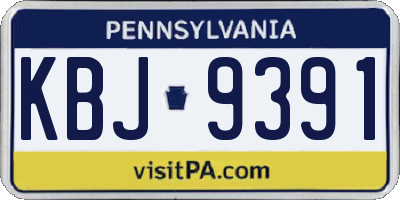 PA license plate KBJ9391